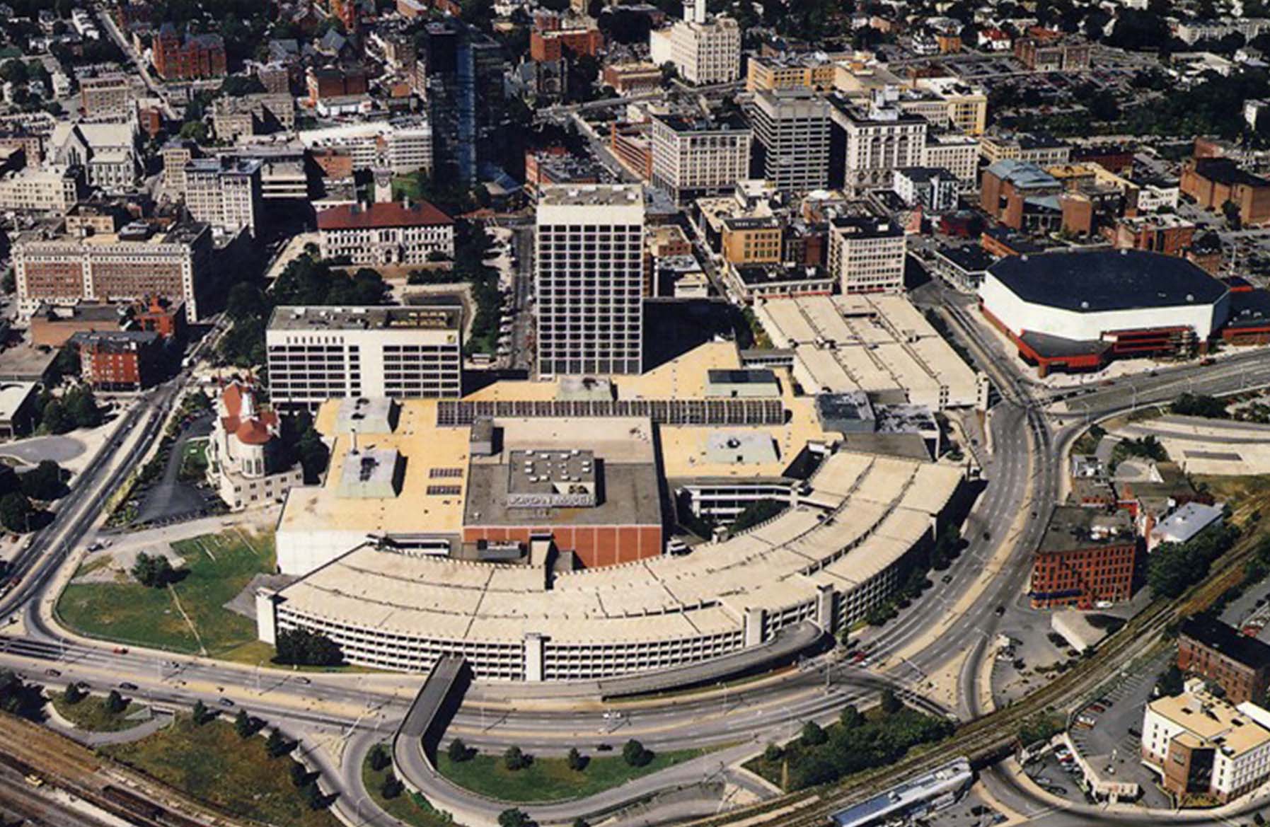 [Caption: Image Source: Andri Kyrychok Blog] Master Planning Architects - Worcester Center Galleria Aerial Before