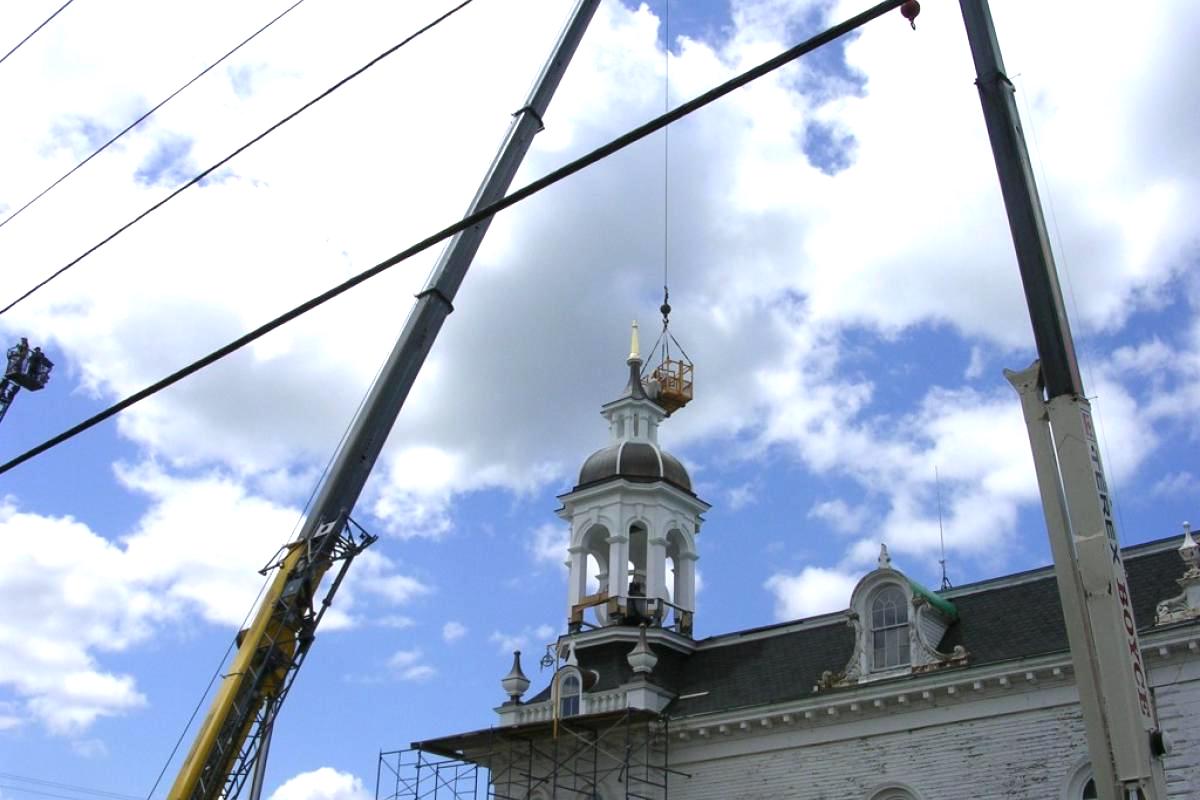 Historic Restoration Architects - bell tower going up