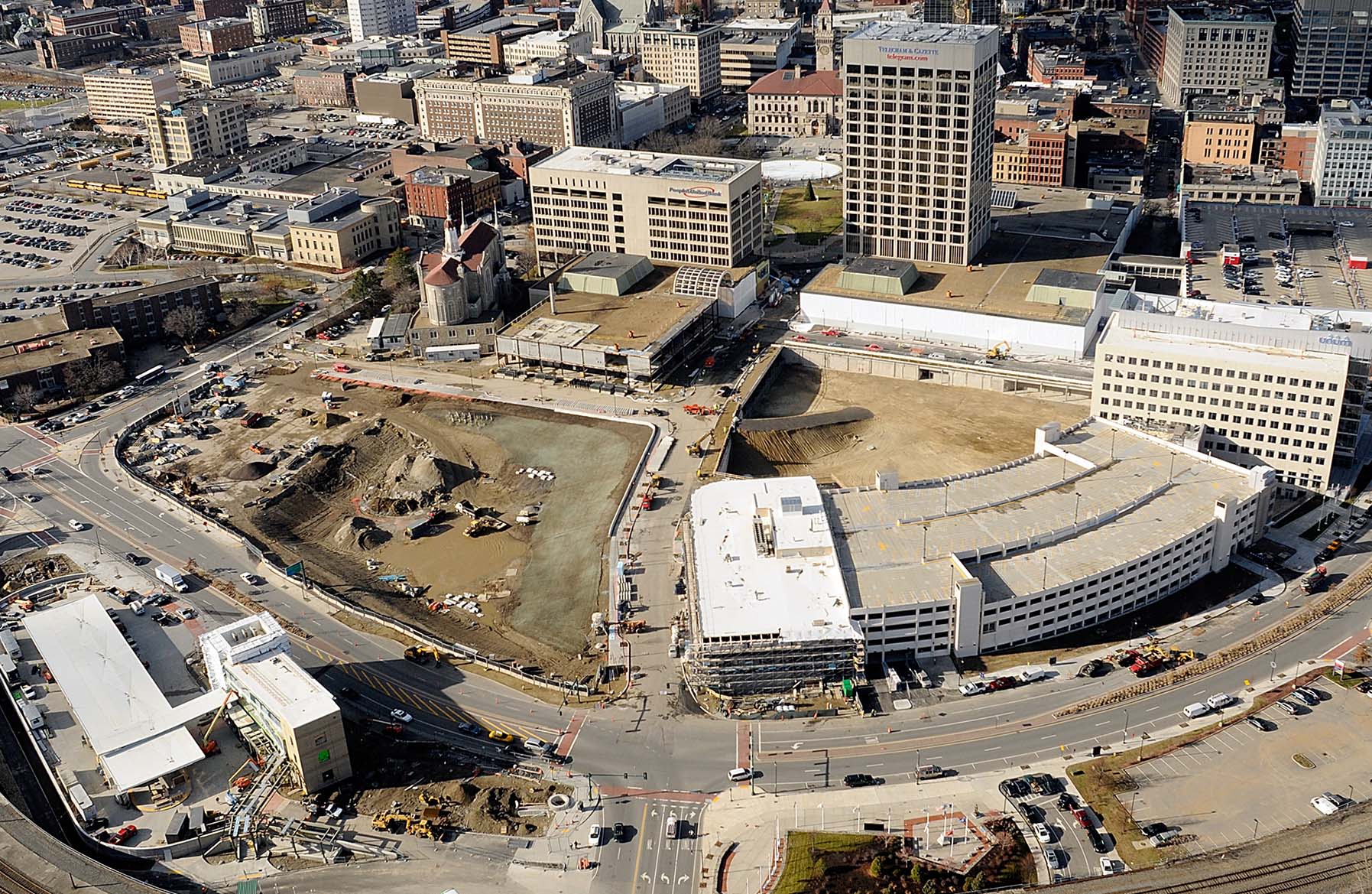 [Caption: Image Source: Rick Cinclair, Worcester Telegram & Gazette] Master Planning Architects - city square galleria demolition boston globe Before